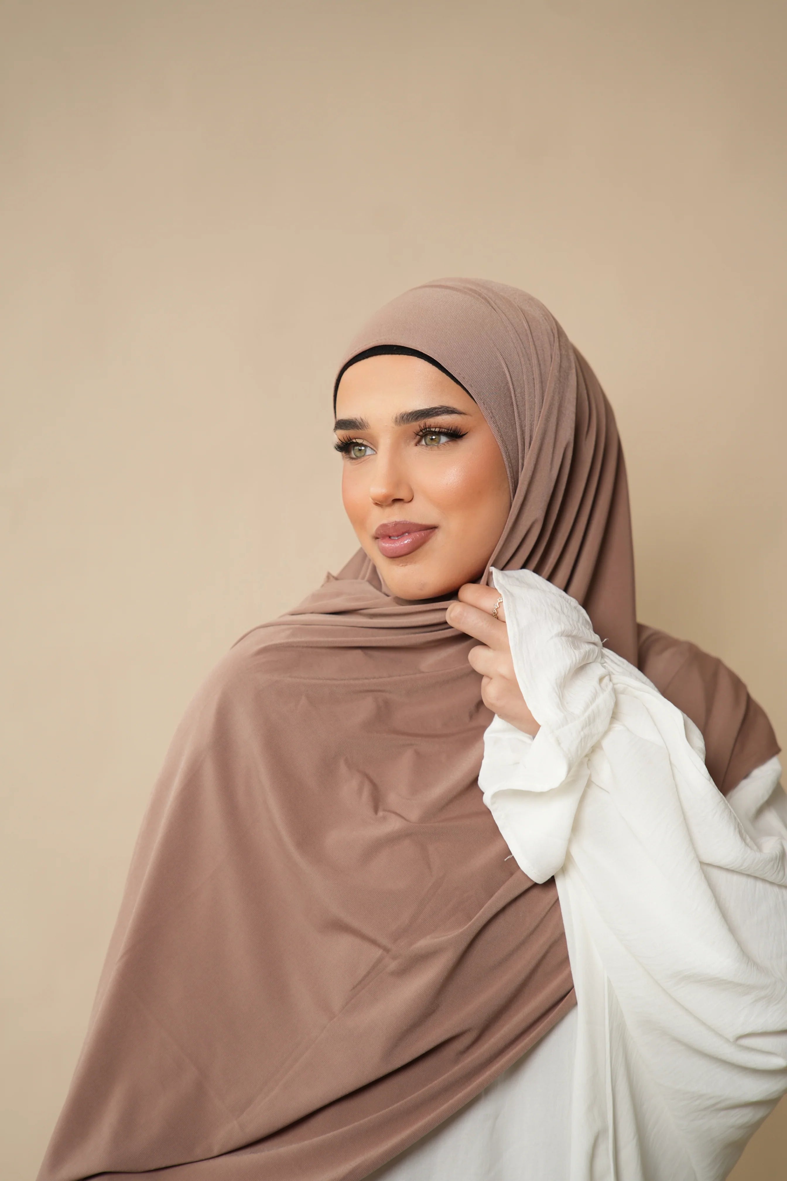 Premium Jersey to go - dark taupe