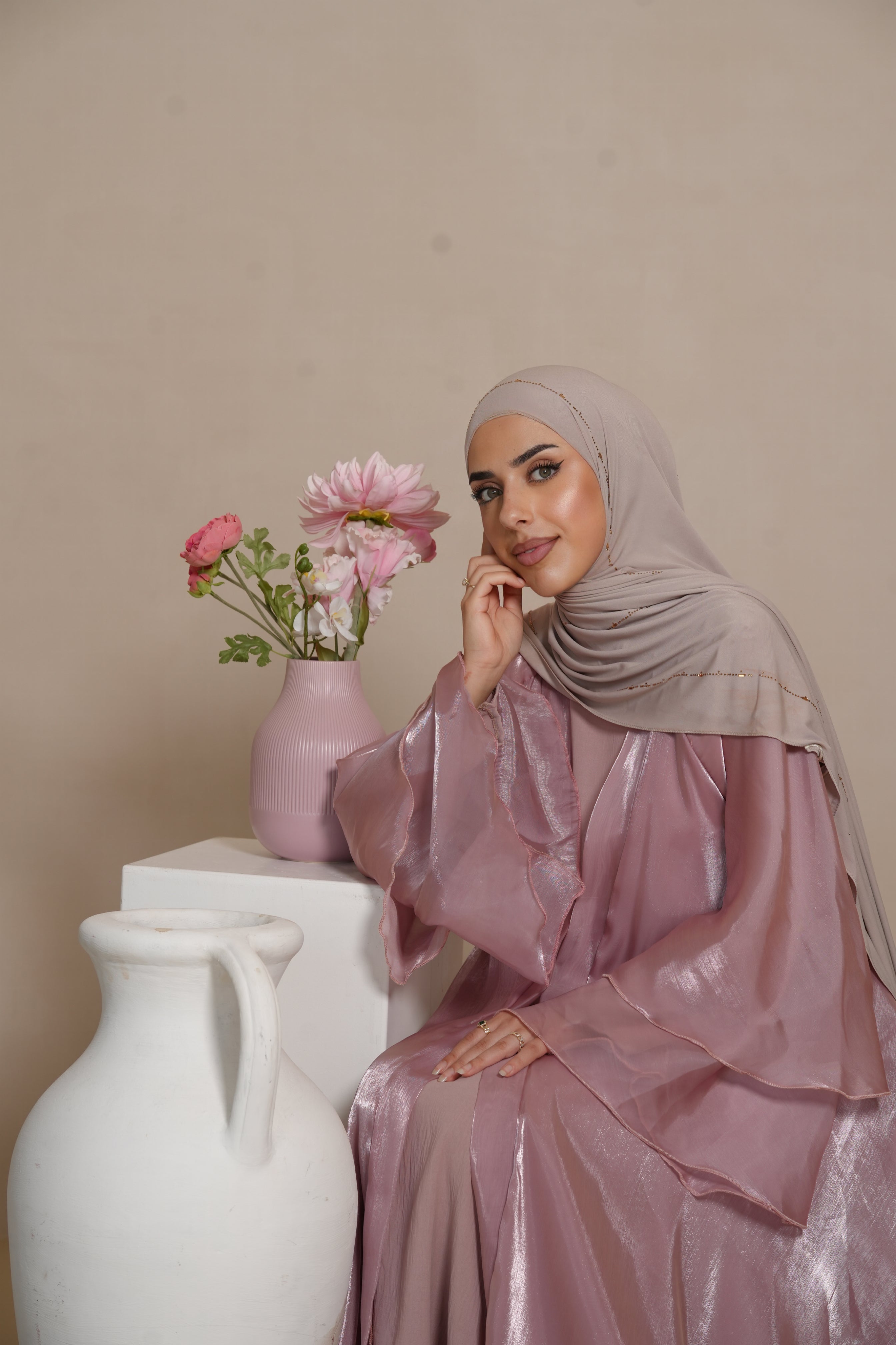 DXB Flower Abaya - Rose