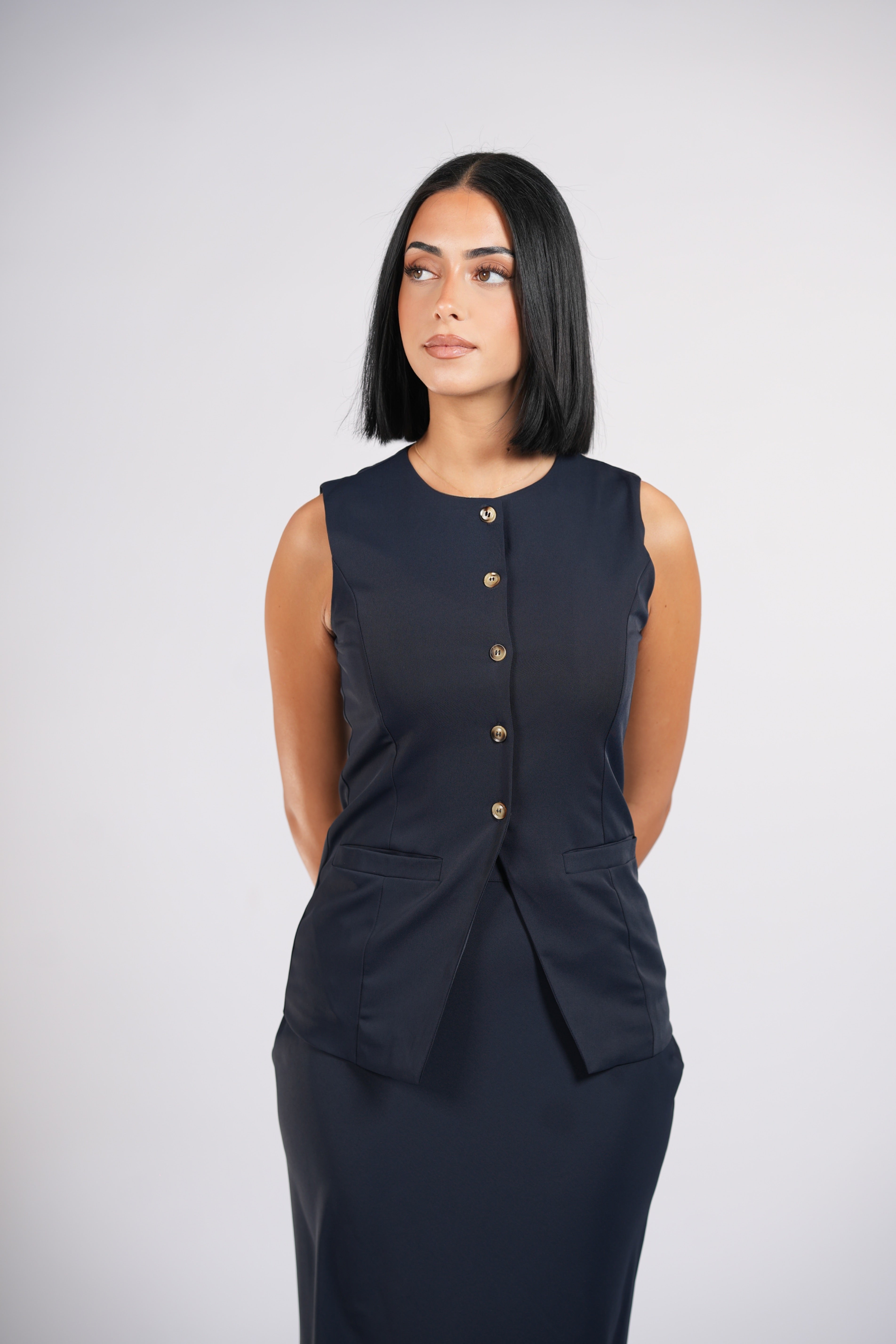 old vienna vest - navy