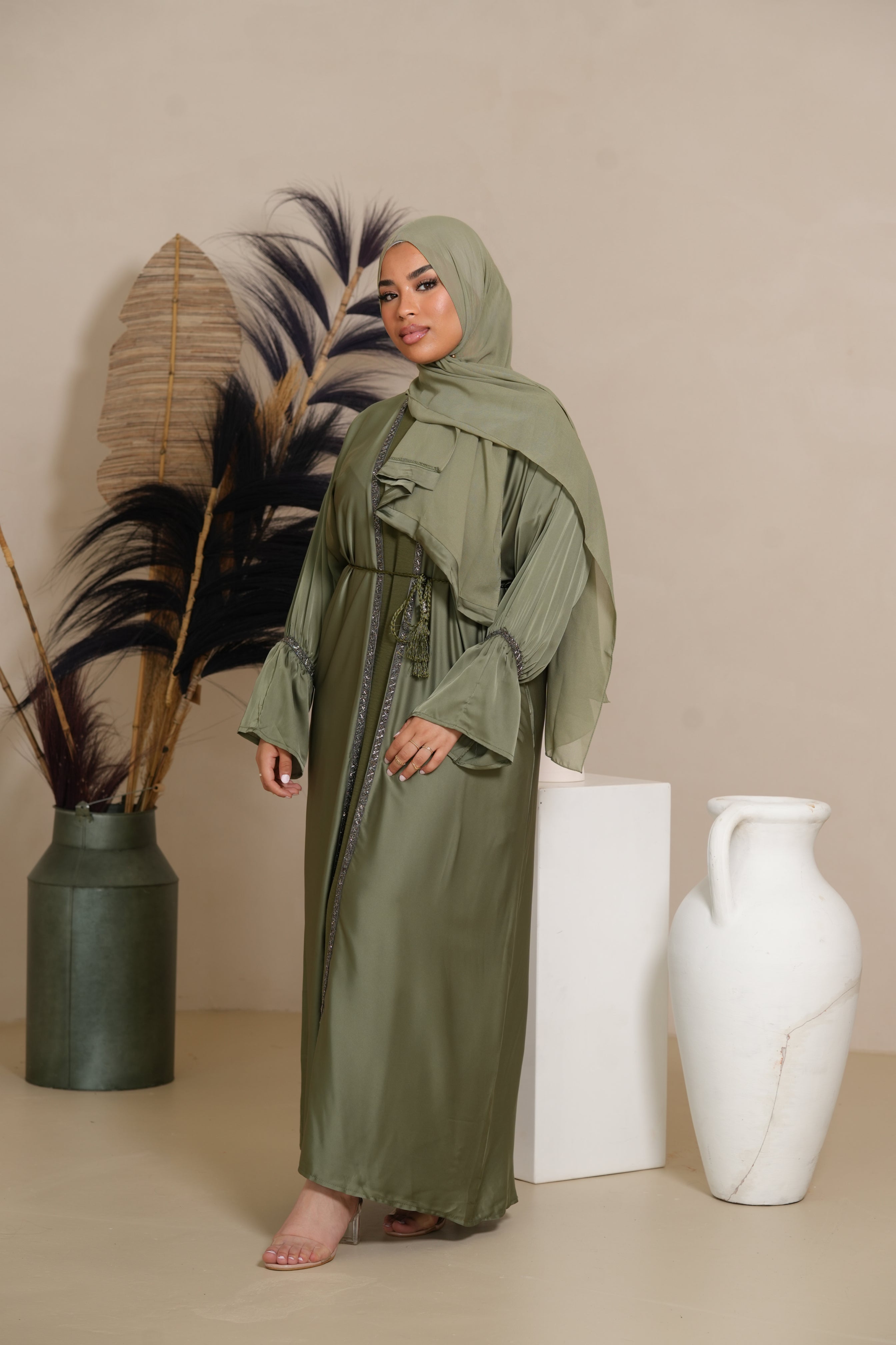 Blackstone Glamour Abaya - Olive