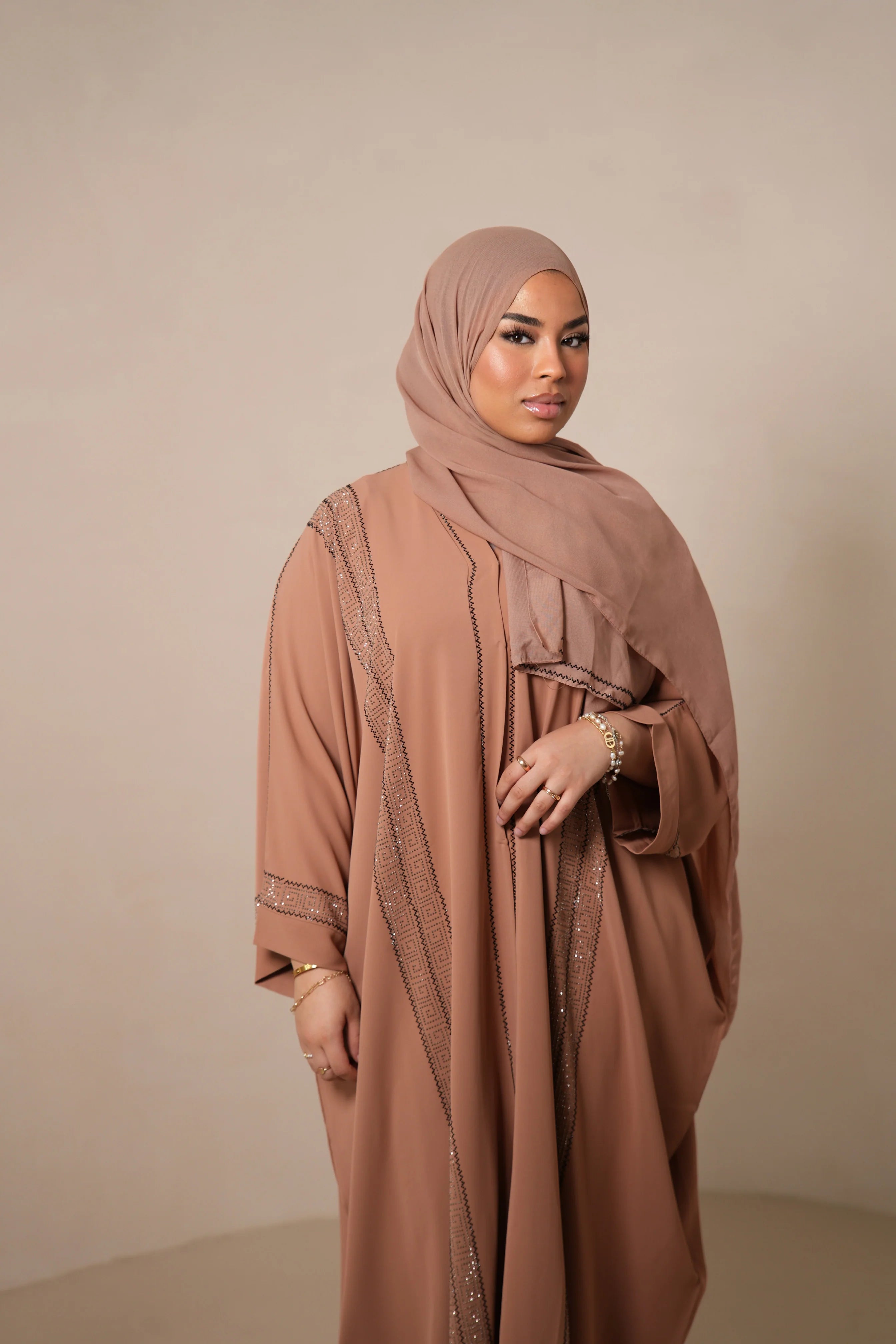 Emirate abaya - Peach