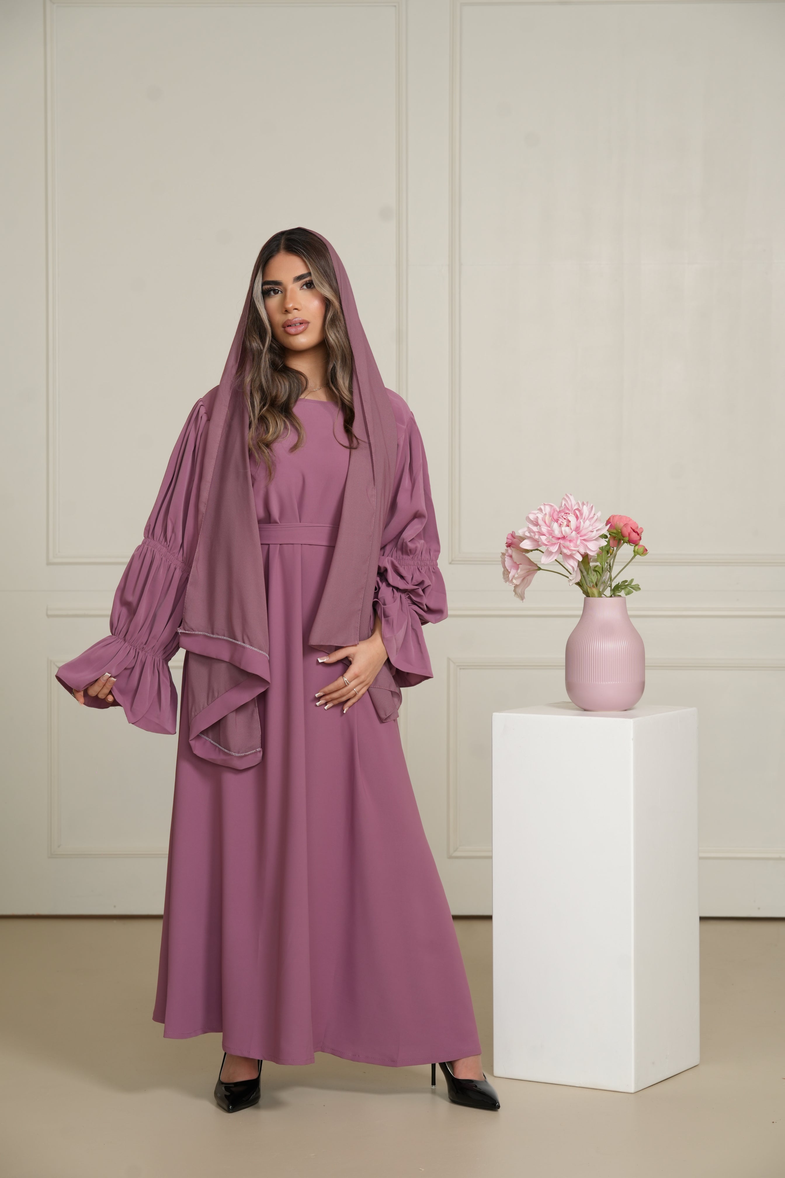 Daily Medine Abaya - Dark Rose