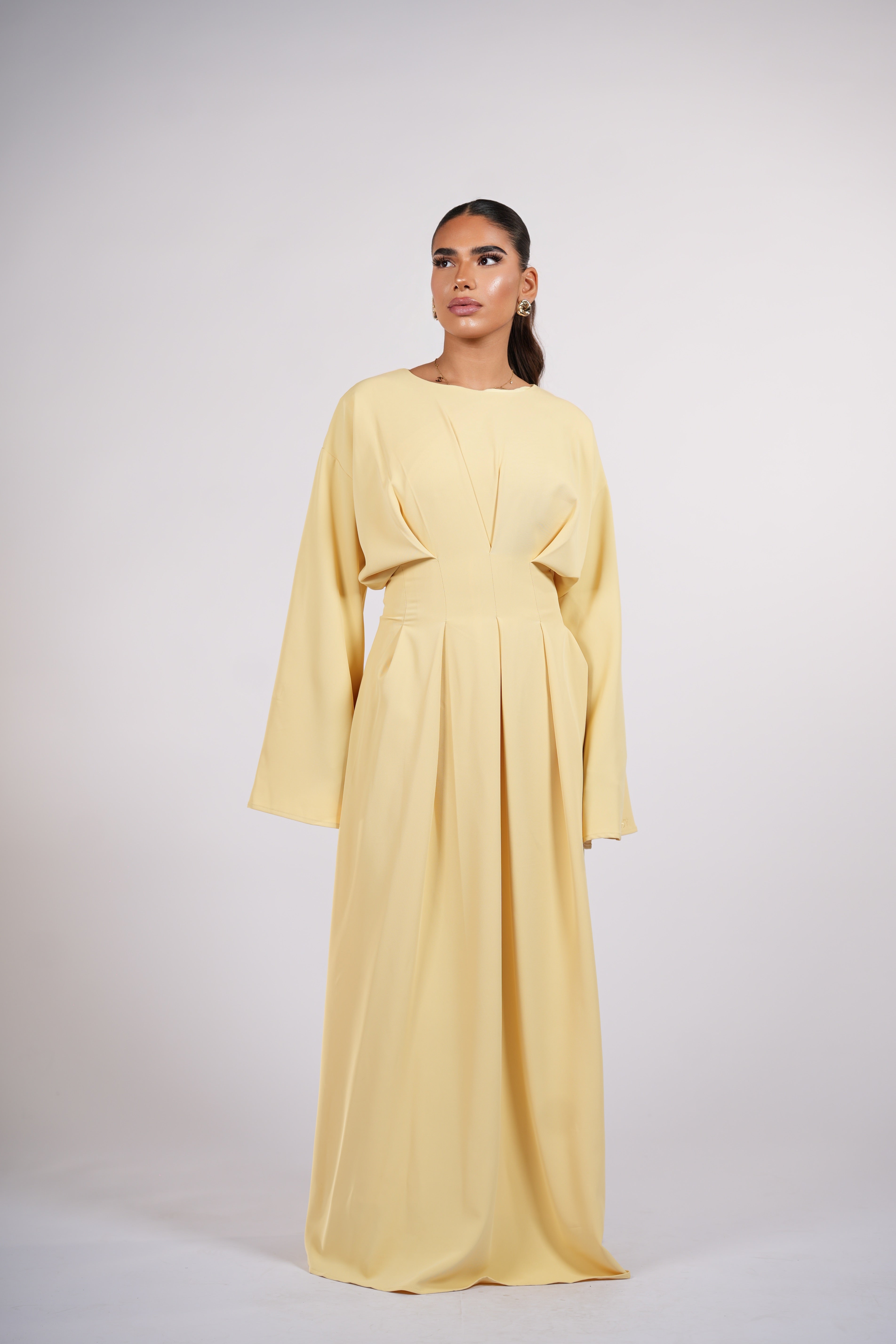 THE CORSET DRESS - butter yellow