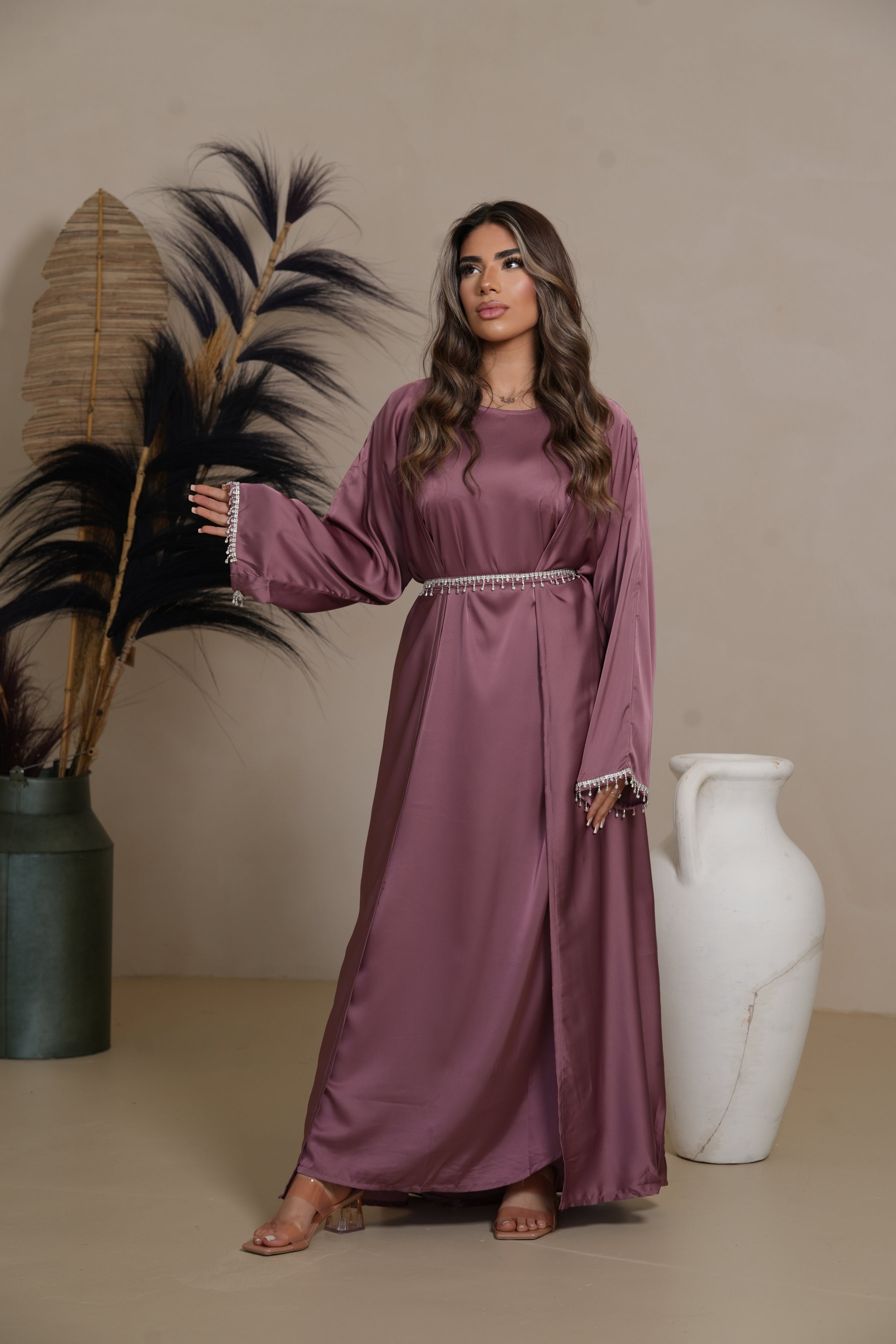 DXB Zara Abaya - Dark purple