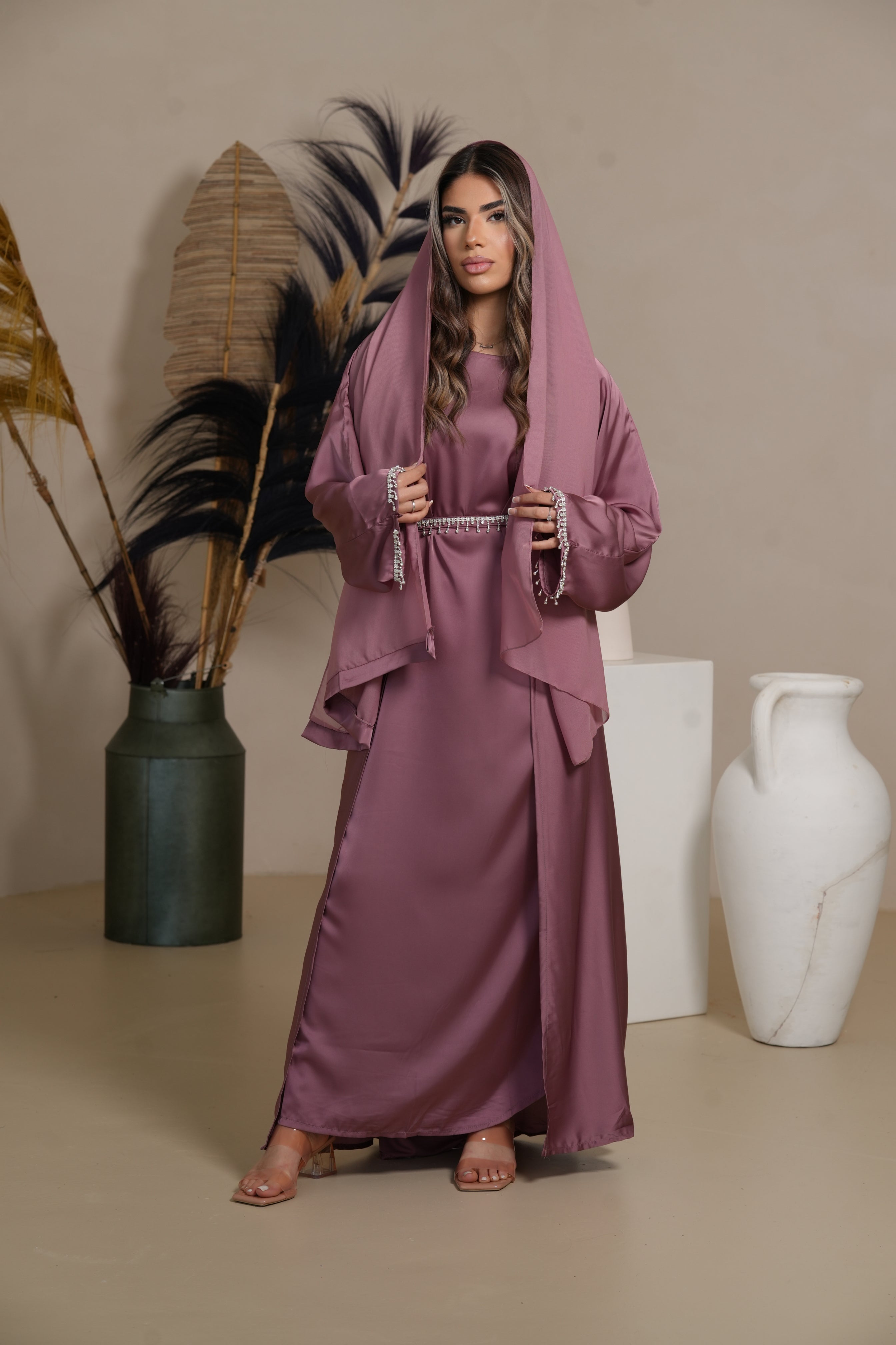 DXB Zara Abaya - Dark purple