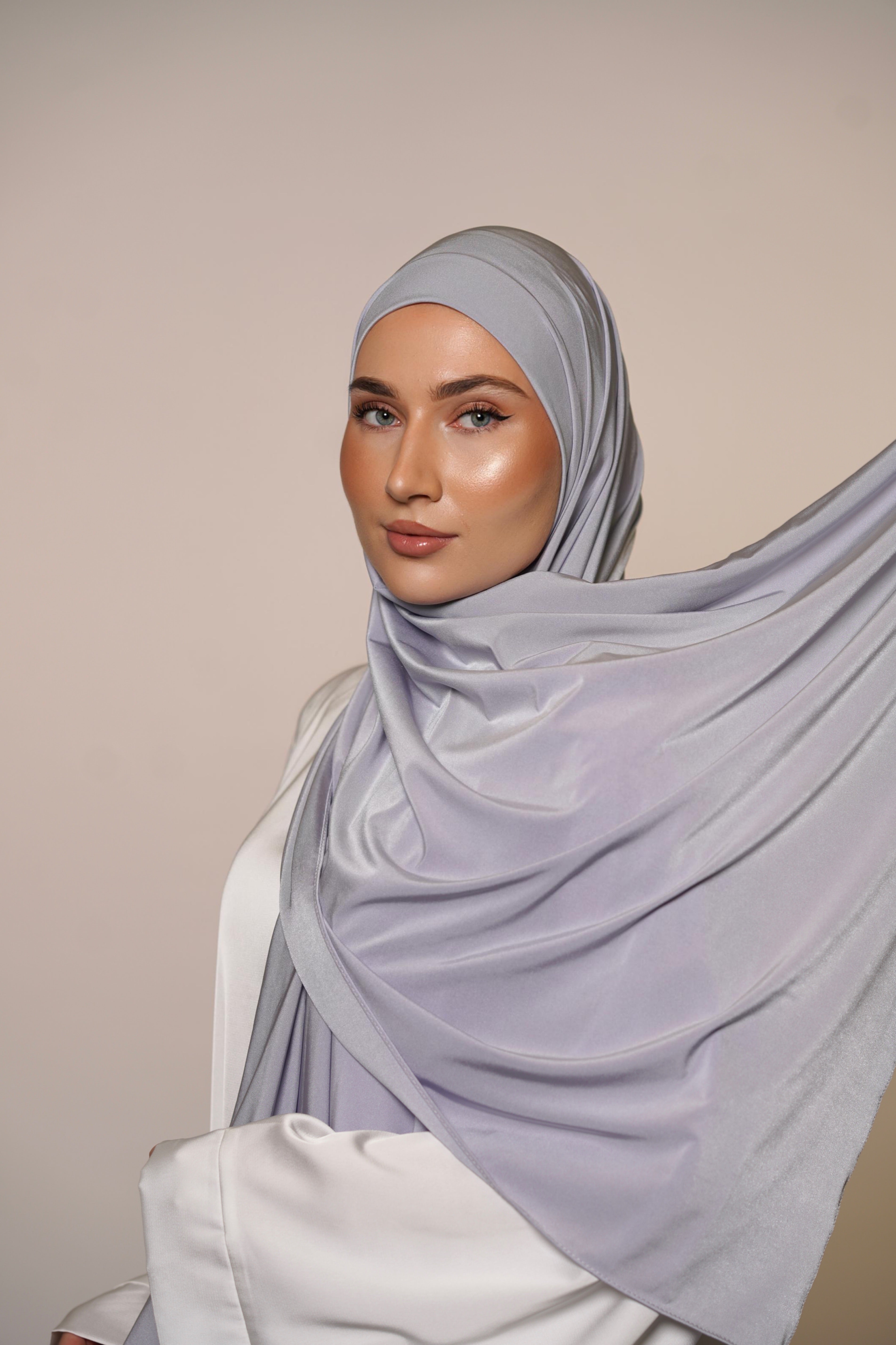 Satin Premium Jersey - silver blue