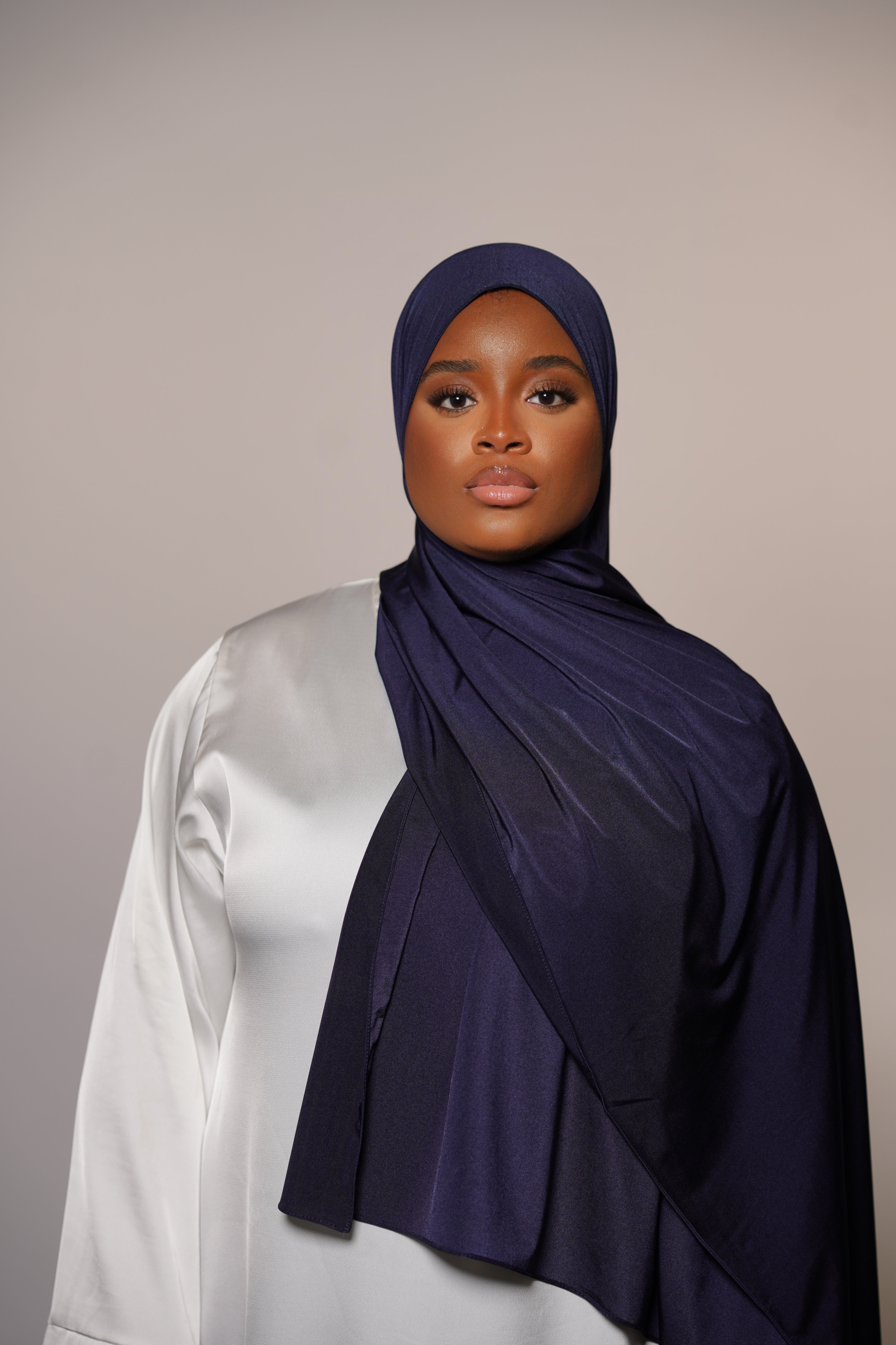 Satin premium jersey - marina blue