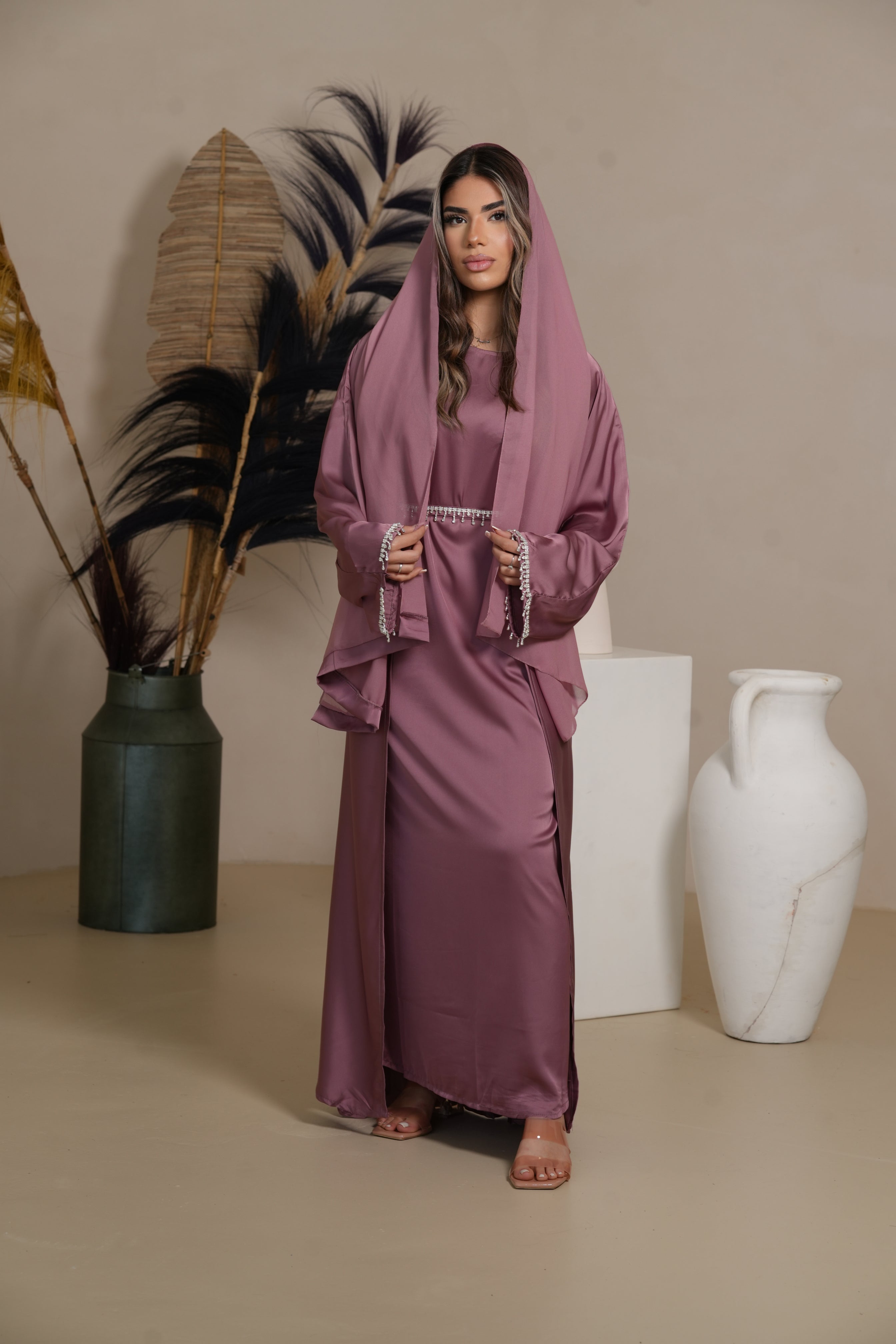DXB Zara Abaya - Dark purple