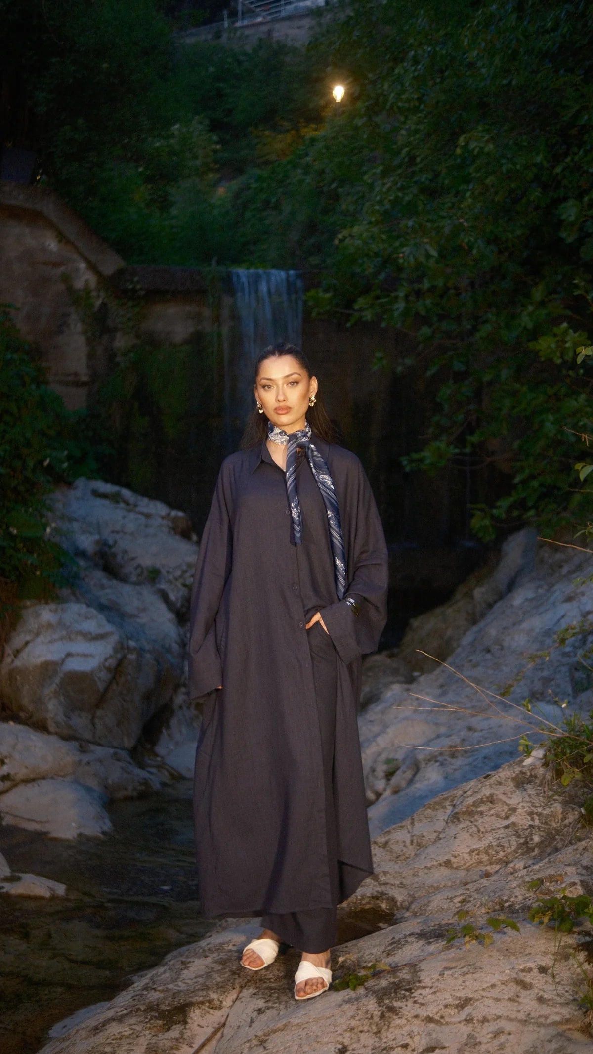 PALMA LINEN SET - NAVY