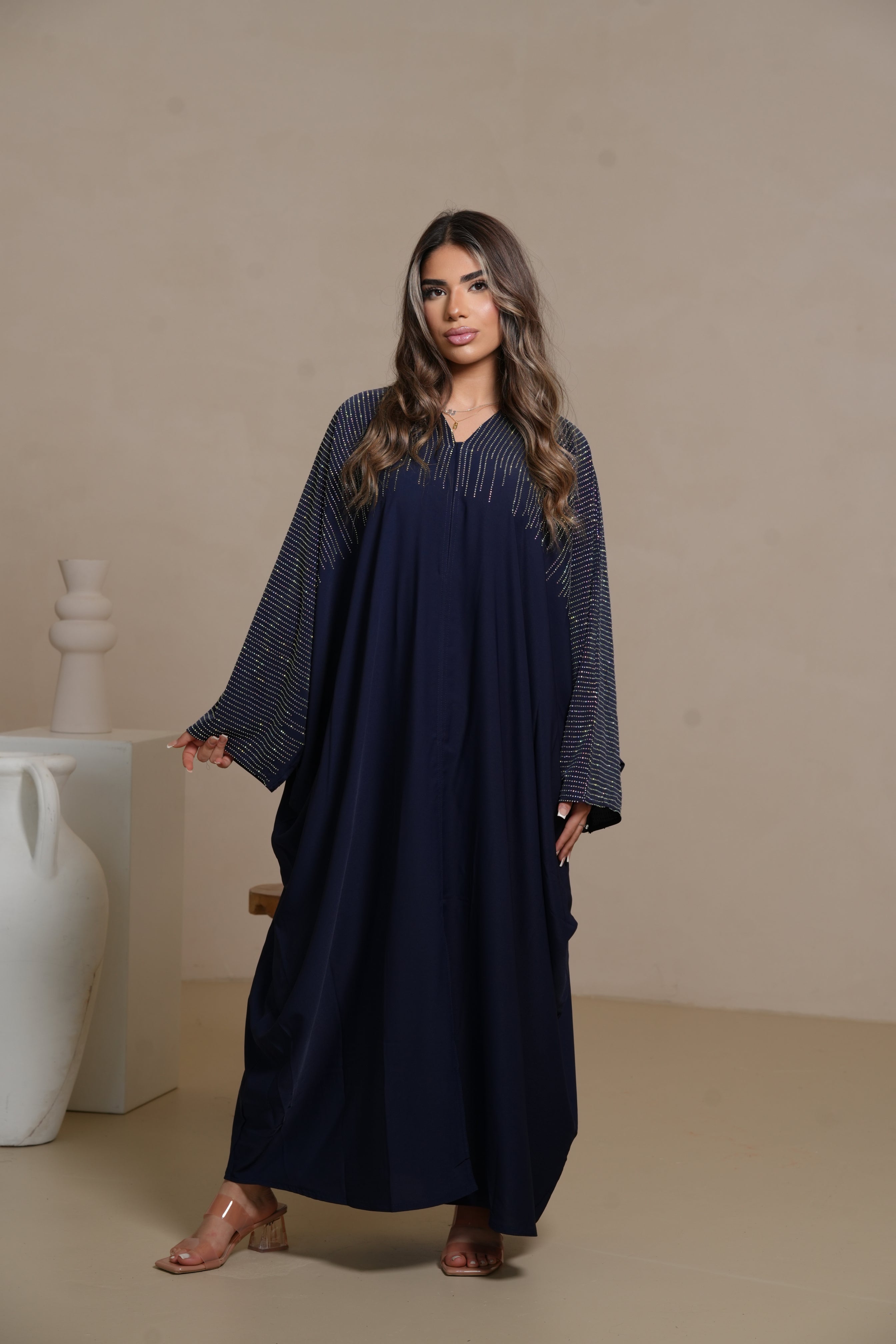 DXB Glitter Abaya - Royal Blue