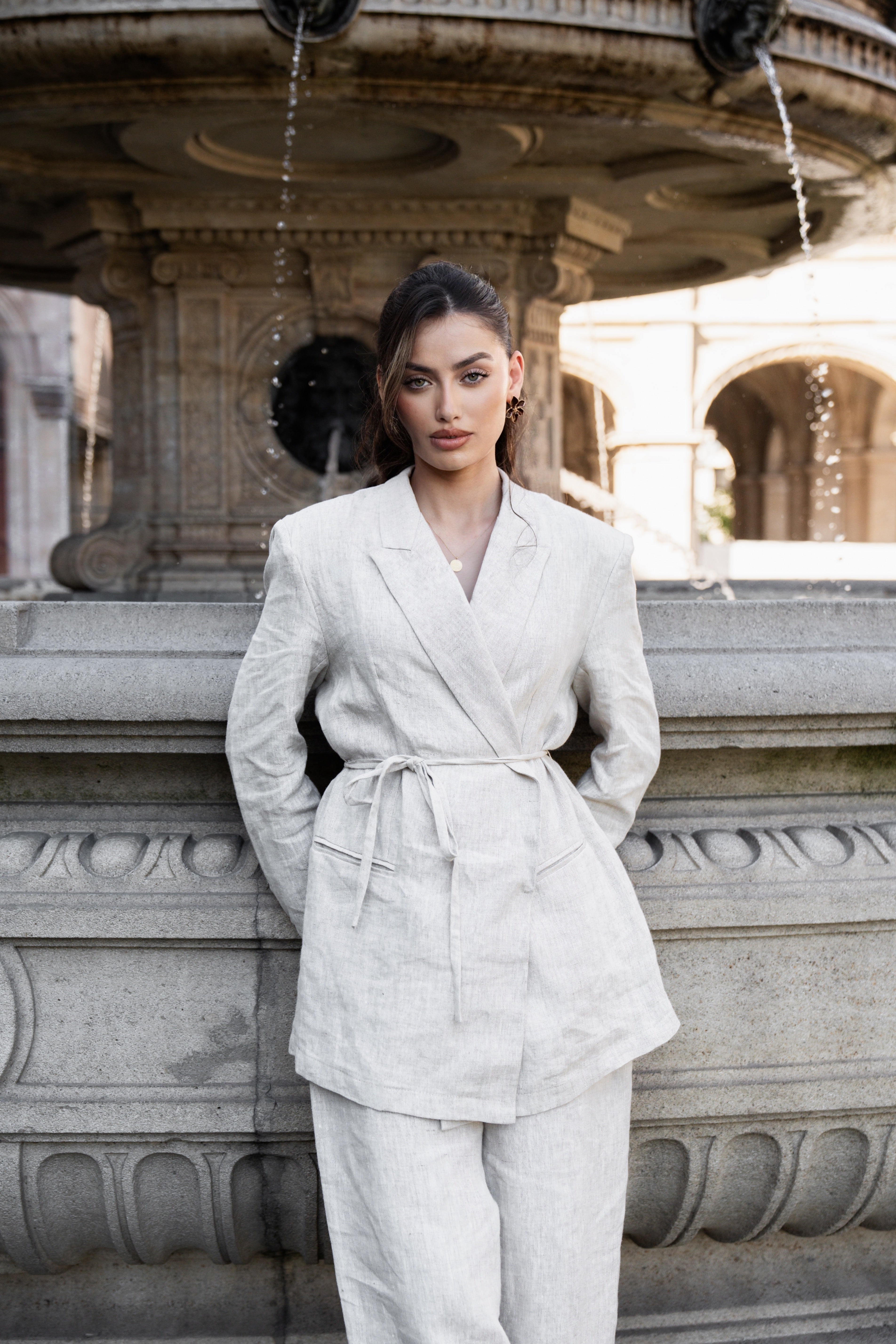 the premium linen blazer