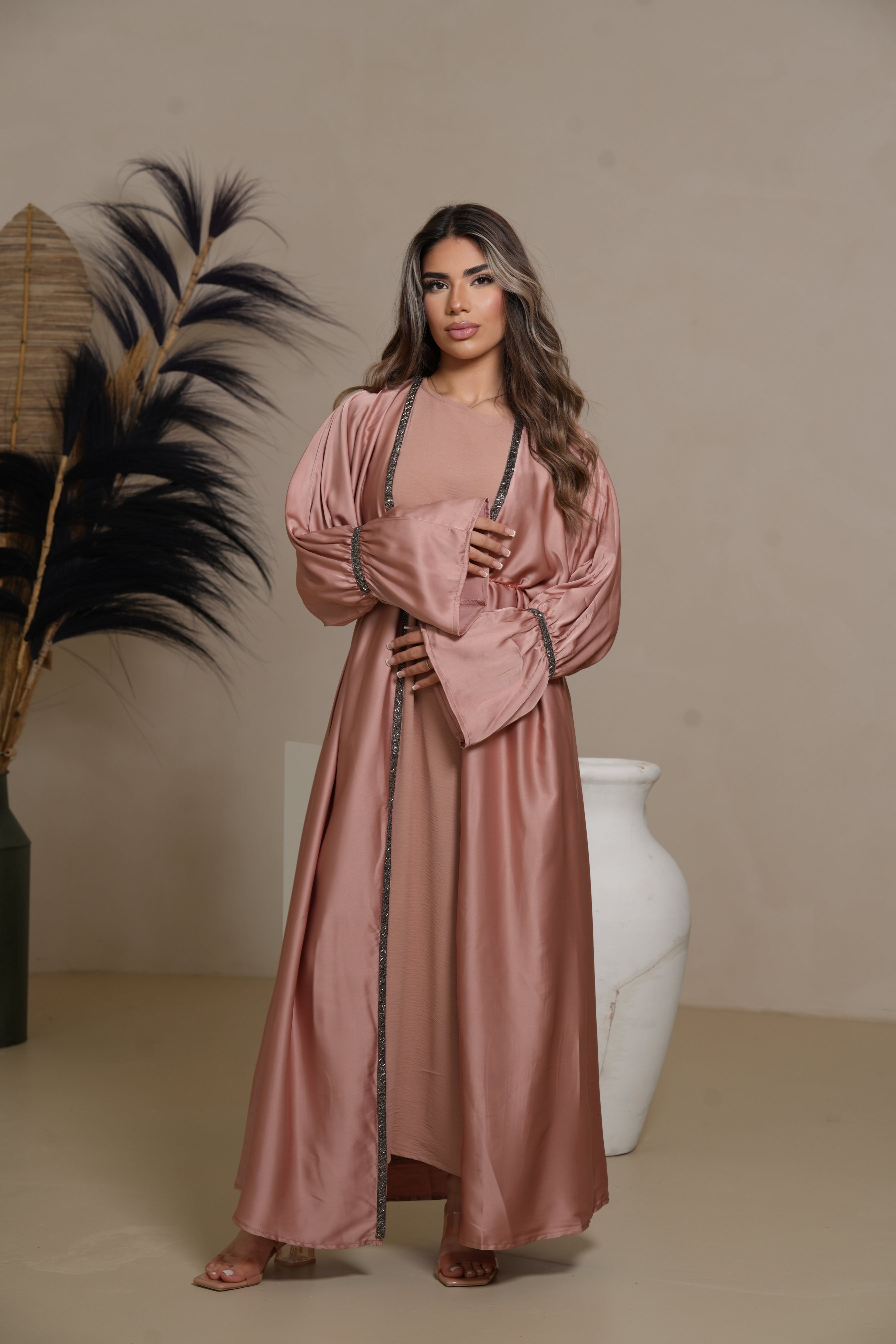 Blackstone Glamour Abaya - Almond