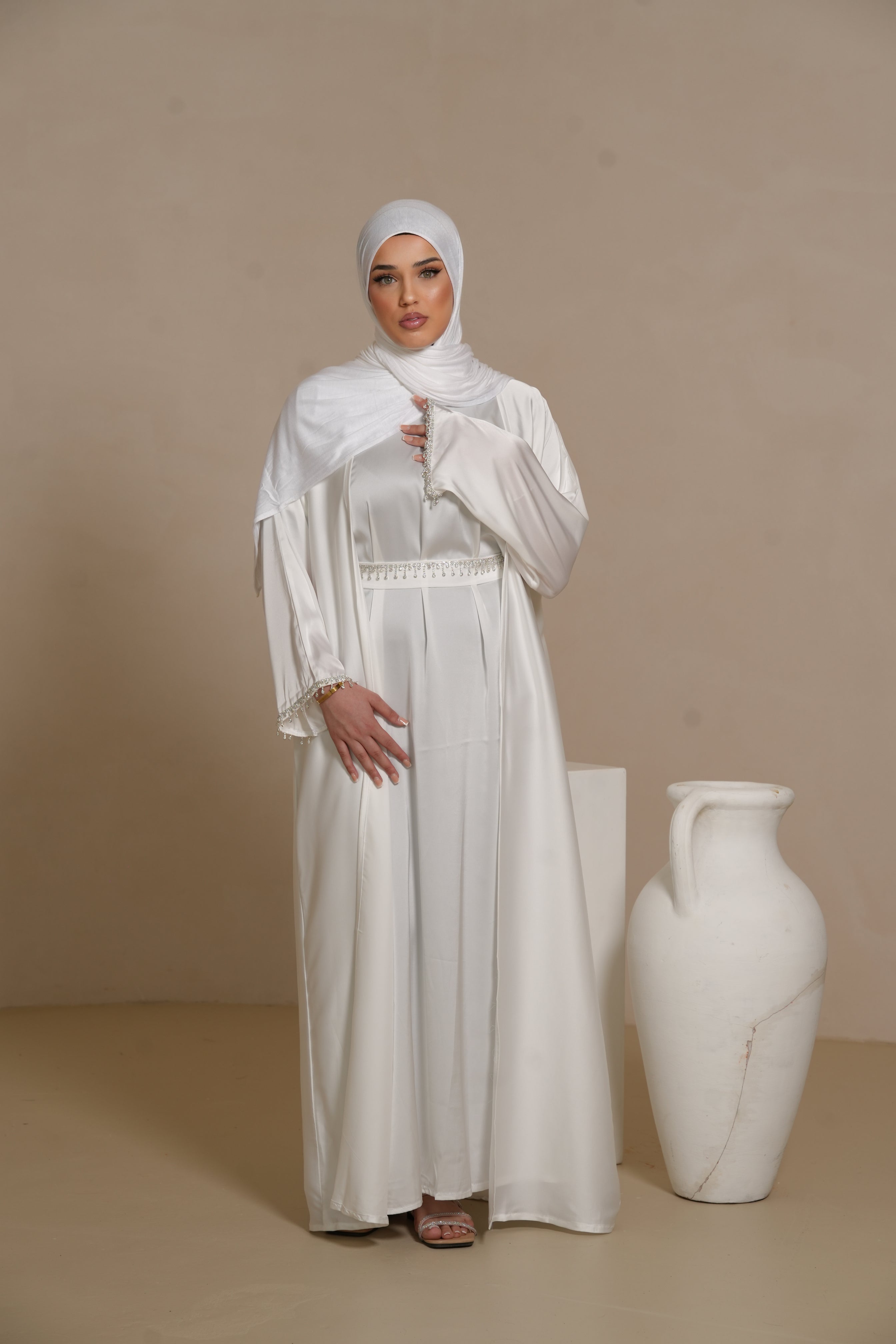 DXB Zara Abaya -  White
