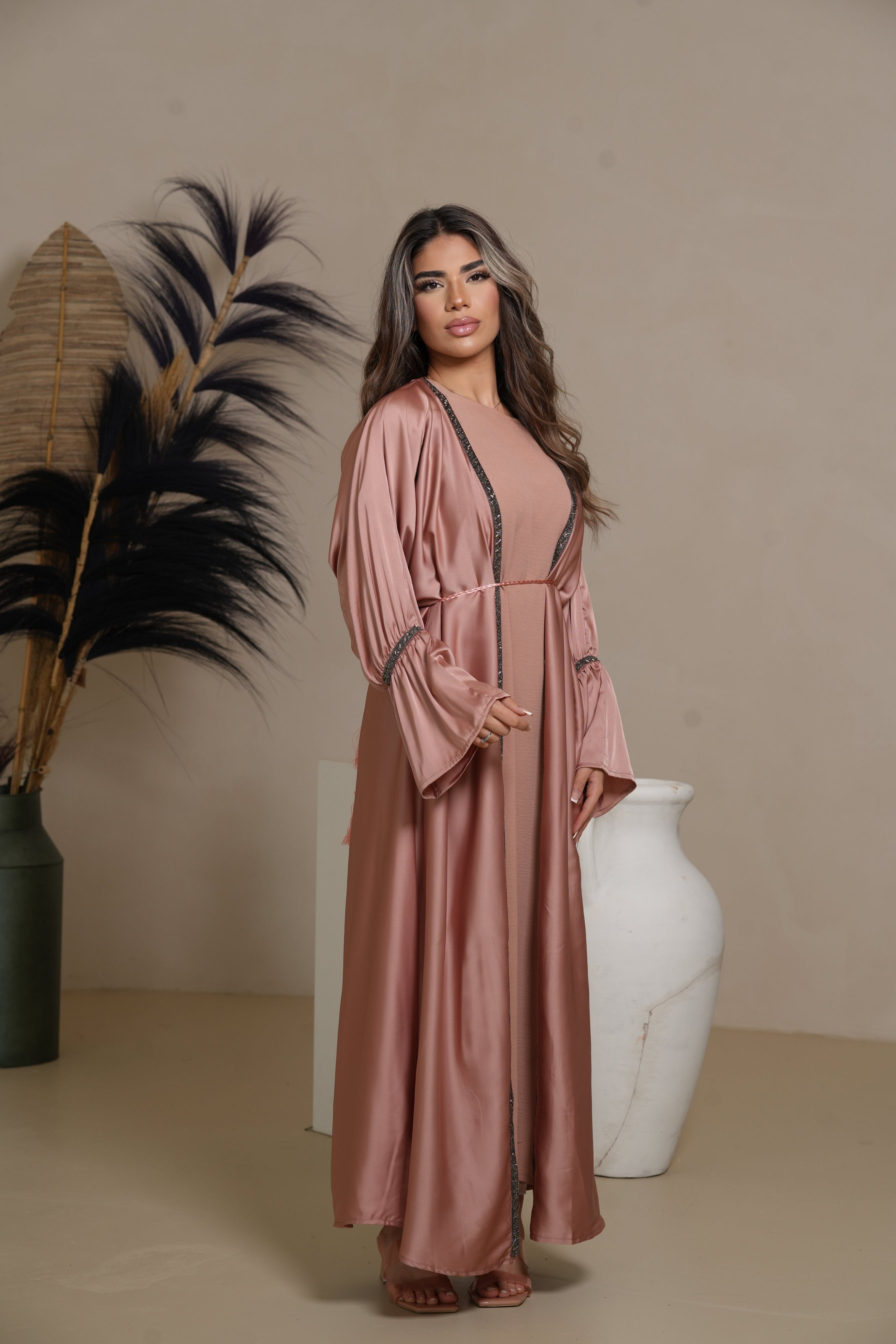 Blackstone Glamour Abaya - Almond