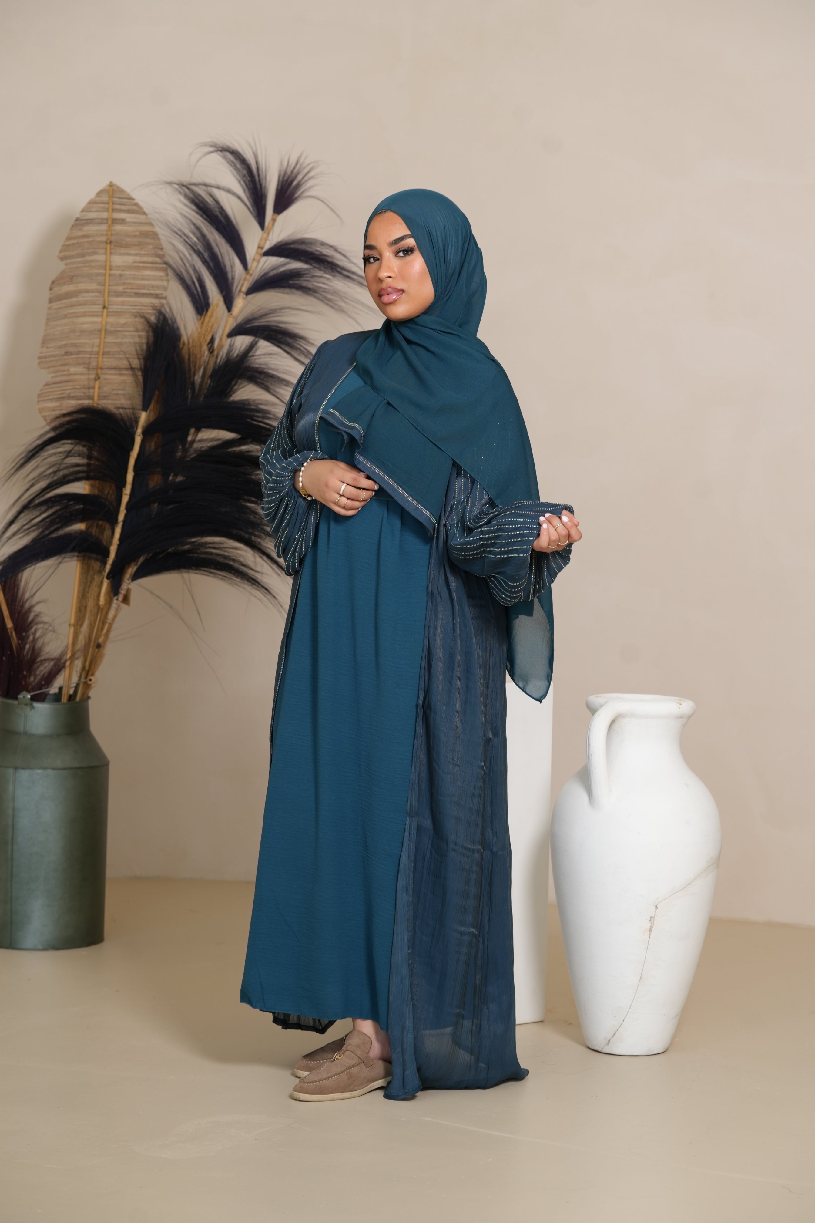 Silverstone arm Abaya - Aquamarin