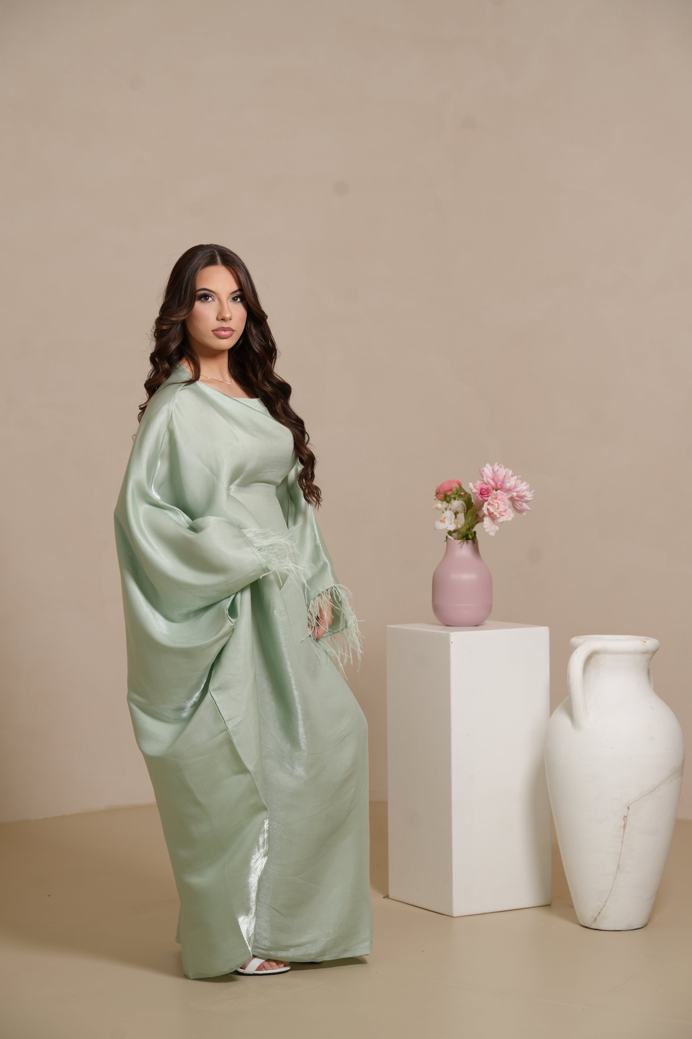 DXB Farasha Abaya - pistachio
