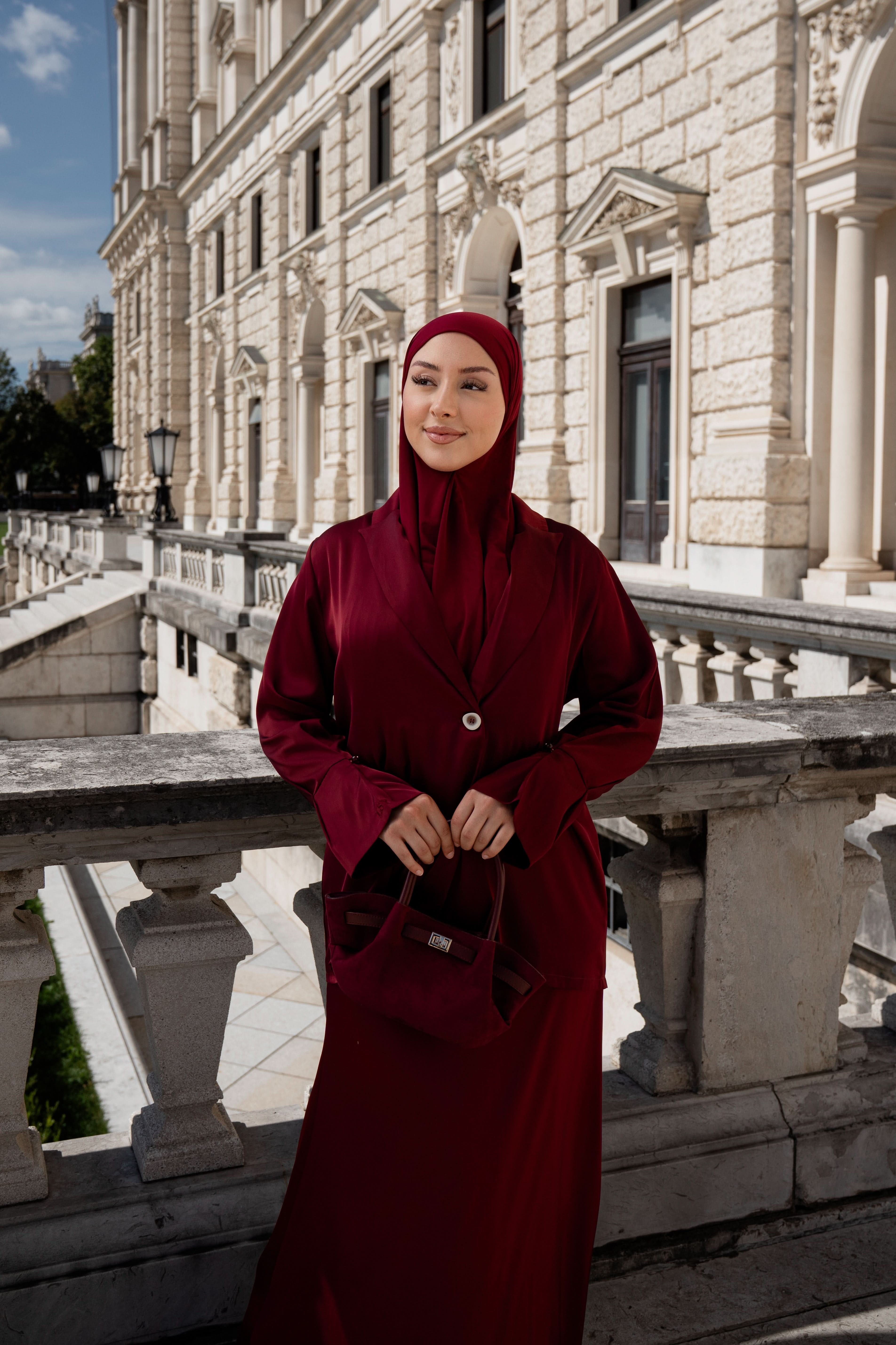 satin silk cardigan - bordeaux