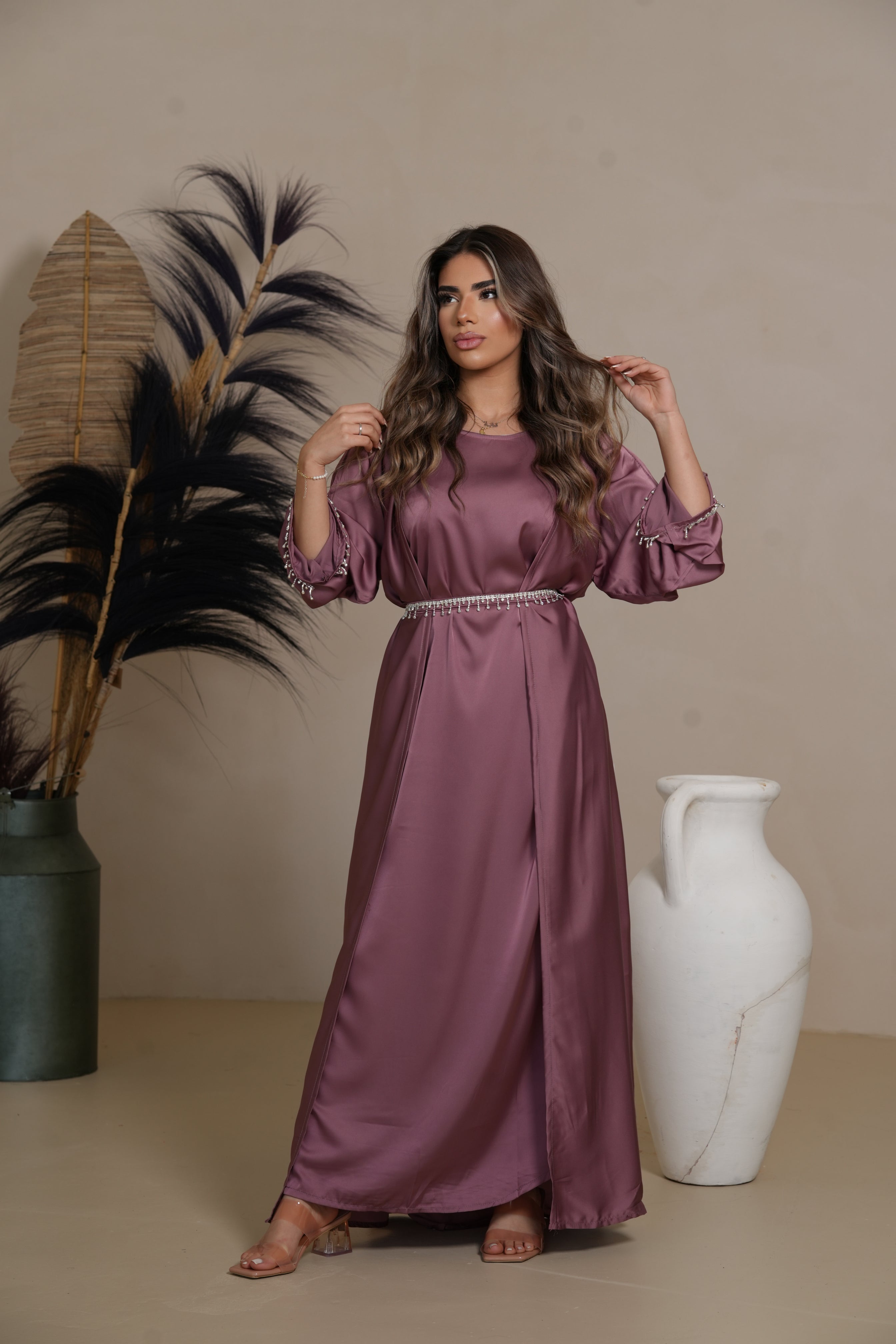 DXB Zara Abaya - Dark purple