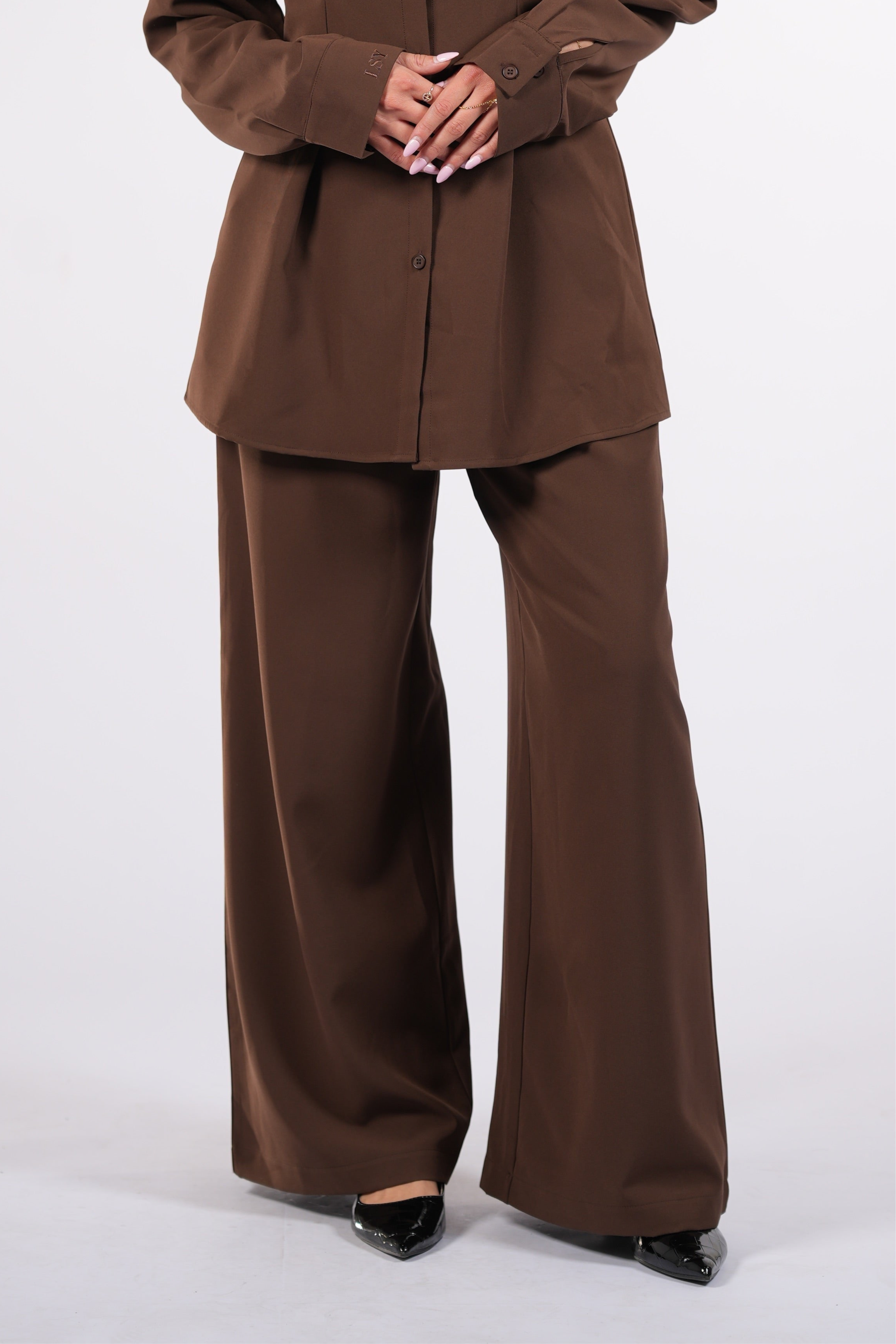 wide leg pants - espresso