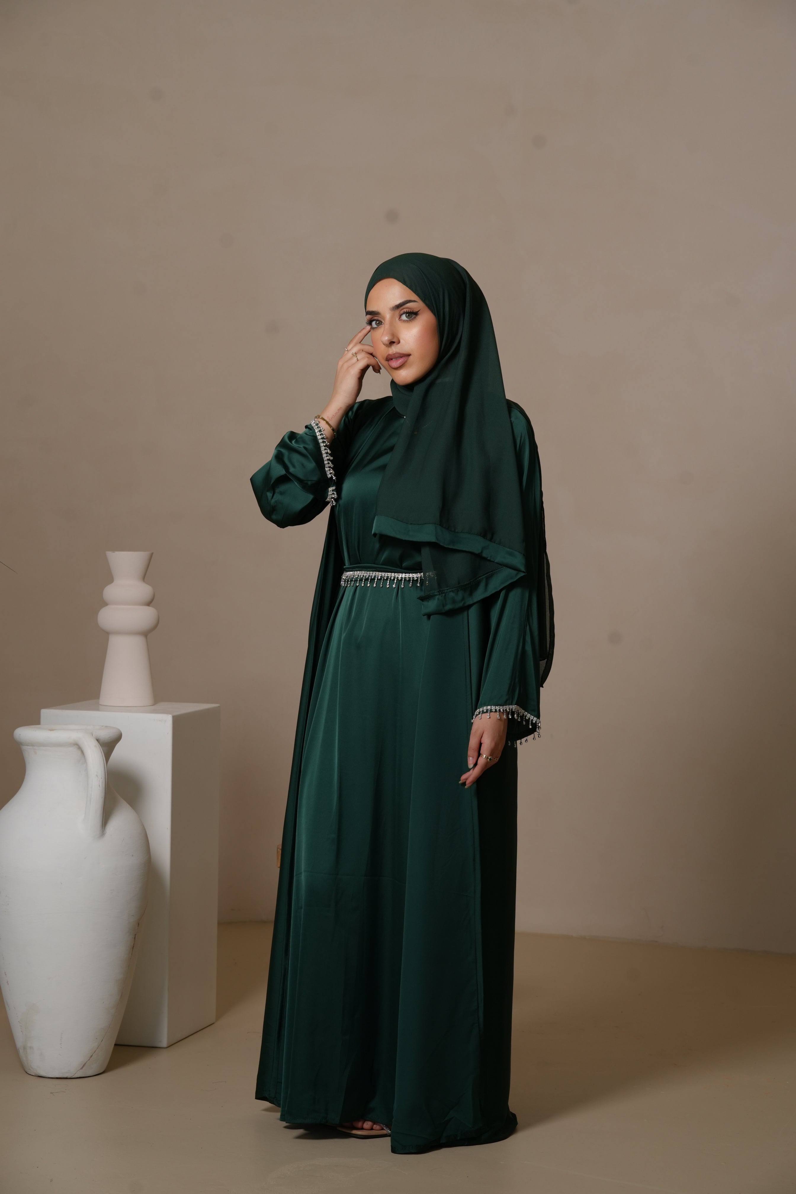 DXB  Zara Abaya - Royal Green