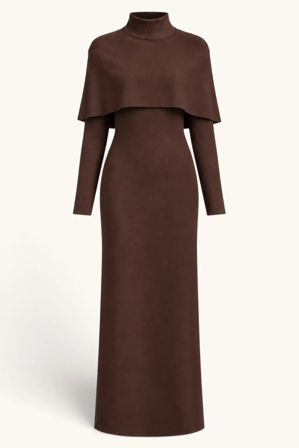 Gebreide jurk met cape-detail
