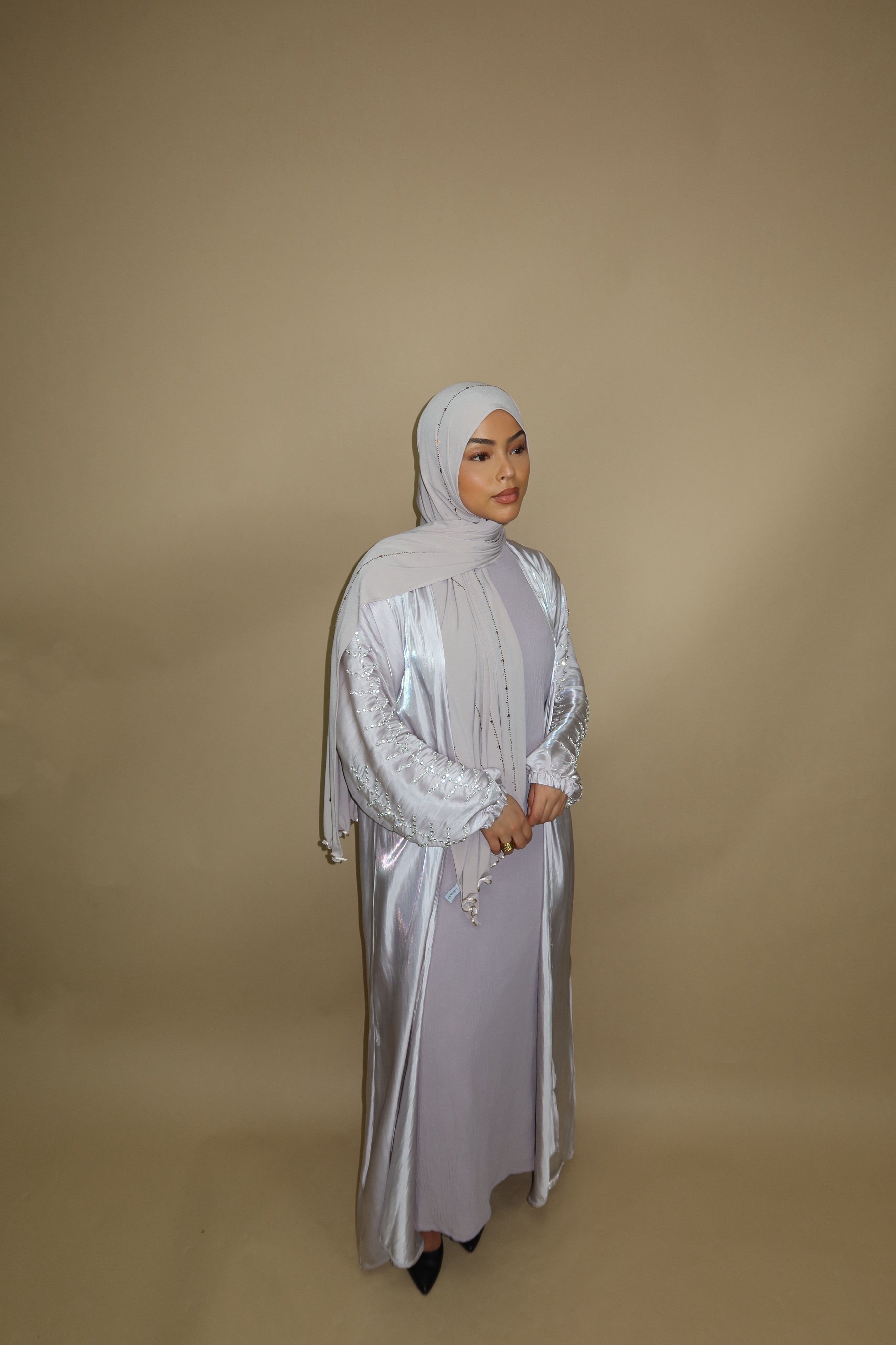 Flower Arm Abaya - Lavendel
