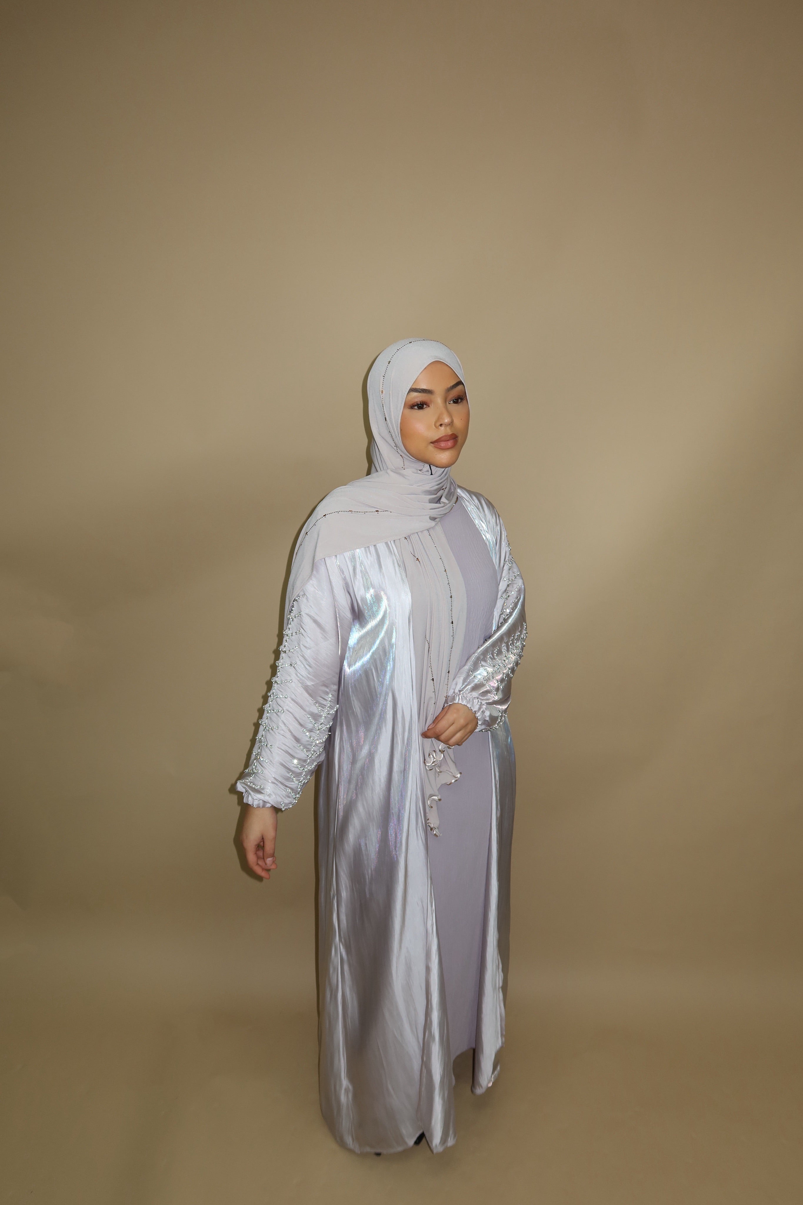 Flower Arm Abaya - Lavendel