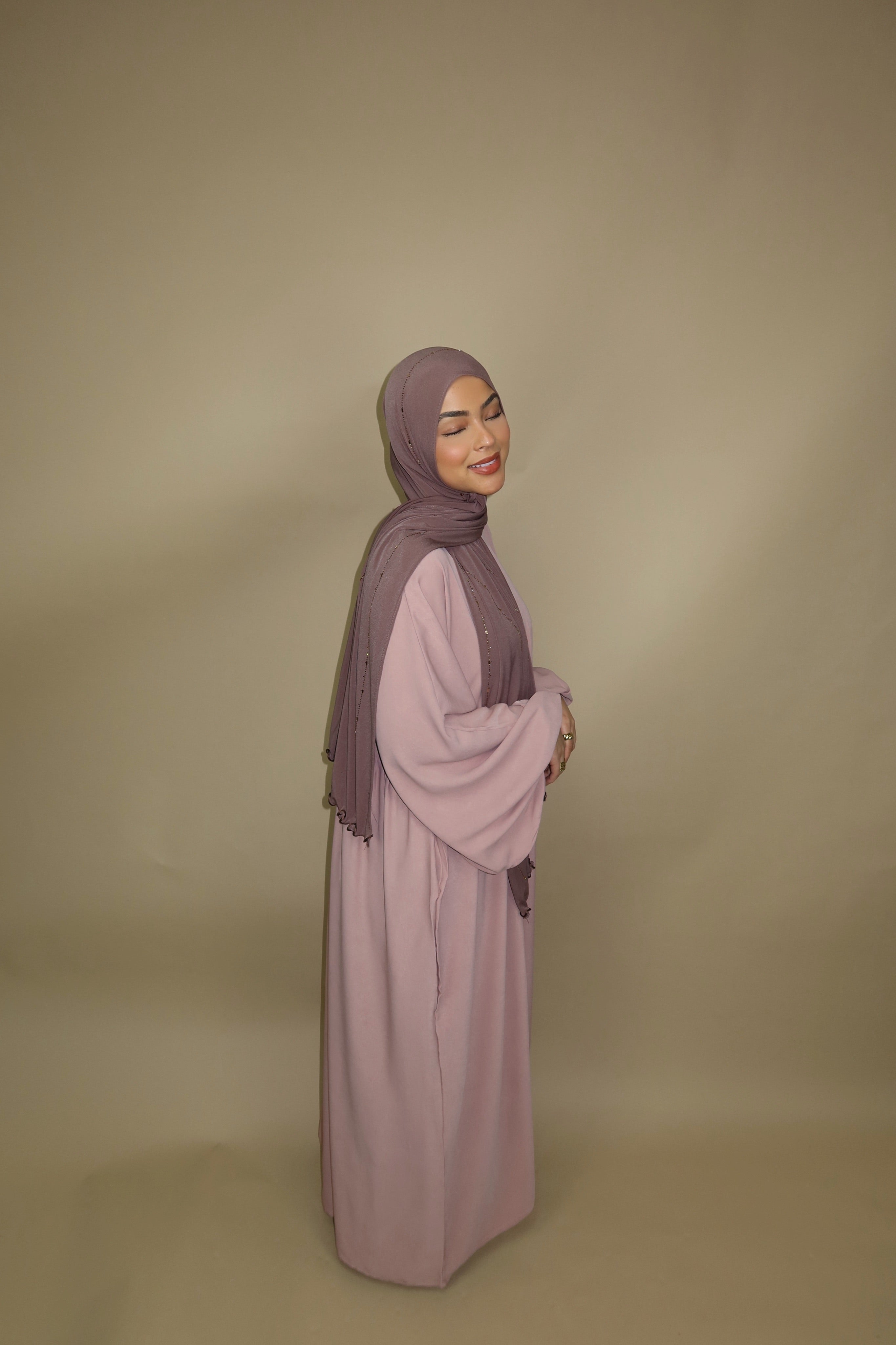 Balloon Abaya - Peach