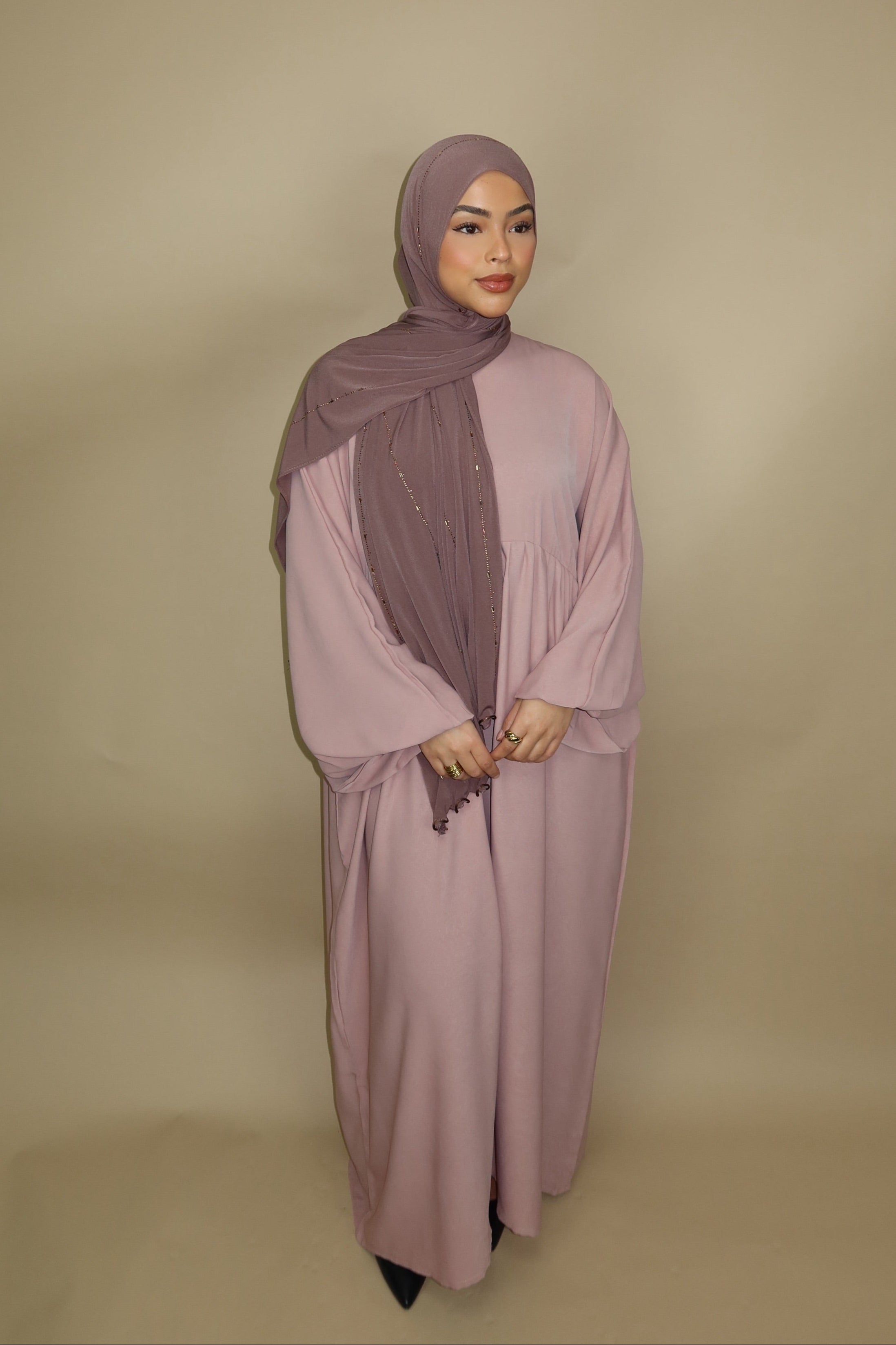 Balloon Abaya - Peach