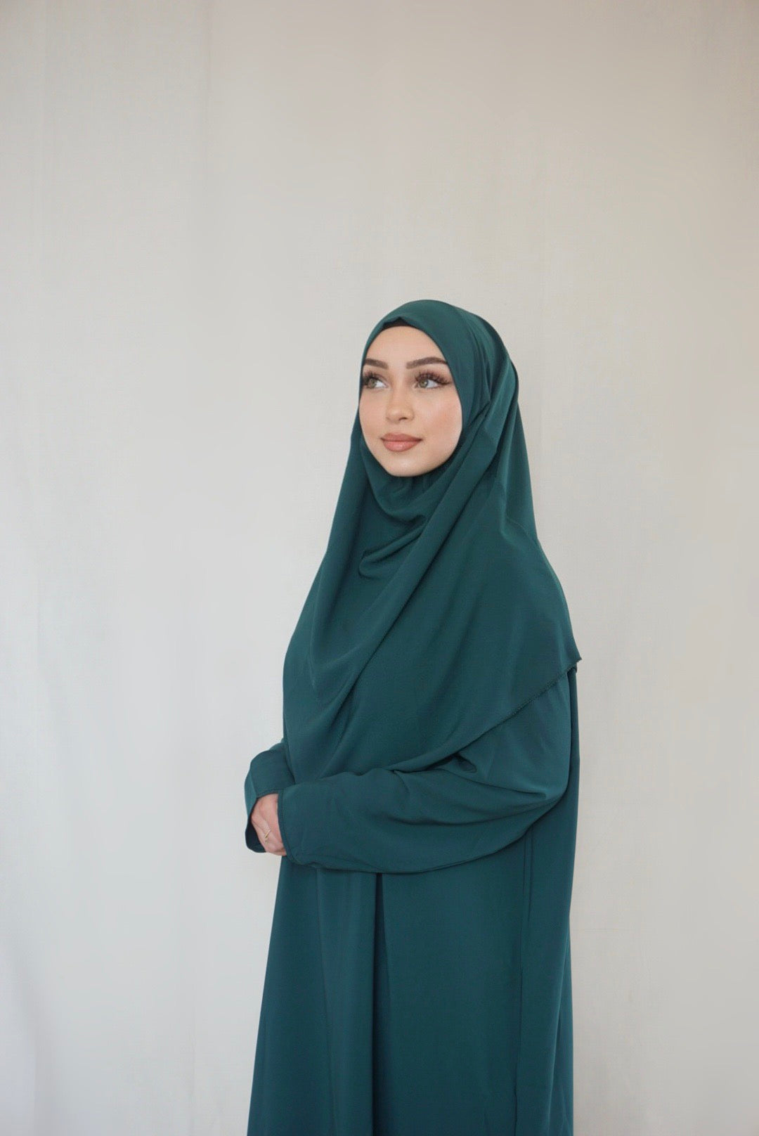 Medina Silk prayer dress - Royal Green