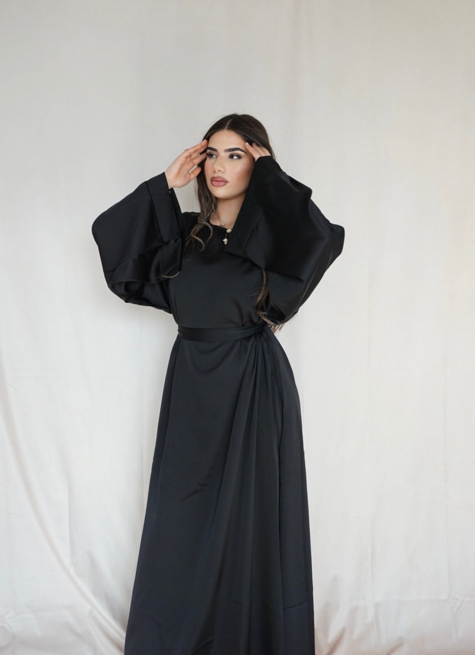 Dubai Satin Abaya - black