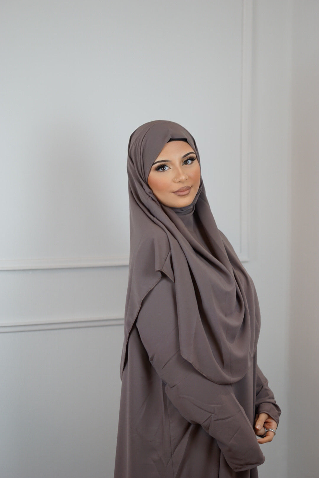 Medina Silk prayer dress - Mocca Brown